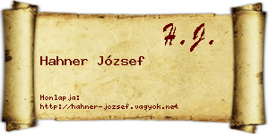 Hahner József névjegykártya