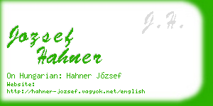 jozsef hahner business card